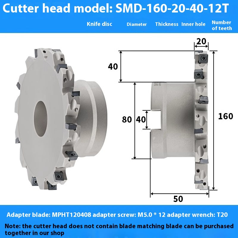 2079-CNC sleeve SMD side and face milling cutterhead CNC indexable chip SMC cutterhead T-slot grooving MPHT06 Shandong Denso Pricision Tools Co.,Ltd.